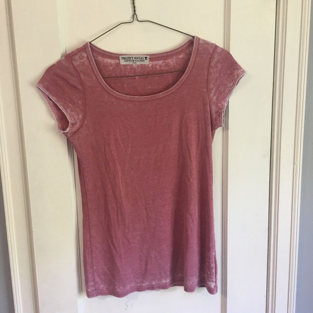 Dusty Pink Distressed Tee
